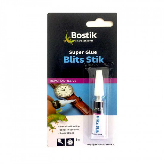 BOSTIK Super Glue Blits Stik Repair Adhesive 3g BOSTIK Super Glue Blits Stik Repair Adhesive 3g