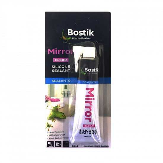 BOSTIK Mirror Adhesive Clear Silicone Sealant 90ml BOSTIK Mirror Adhesive Clear Silicone Sealant 90ml