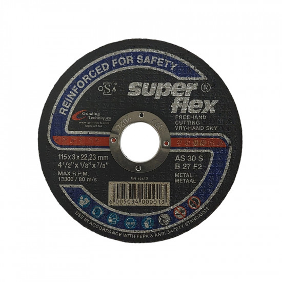 Superflex Abrasive Steel Cutting Disc 115mm*3.0mm*22.2mm Superflex Abrasive Steel Cutting Disc 115mm*3.0mm*22.2mm