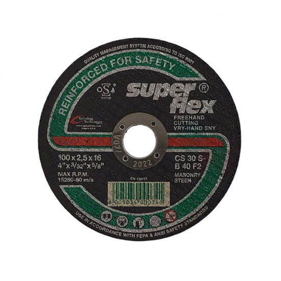 Superflex Abrasive Stone Cutting Disc 100mm*2.5mm*16.0mm Superflex Abrasive Stone Cutting Disc 100mm*2.5mm*16.0mm