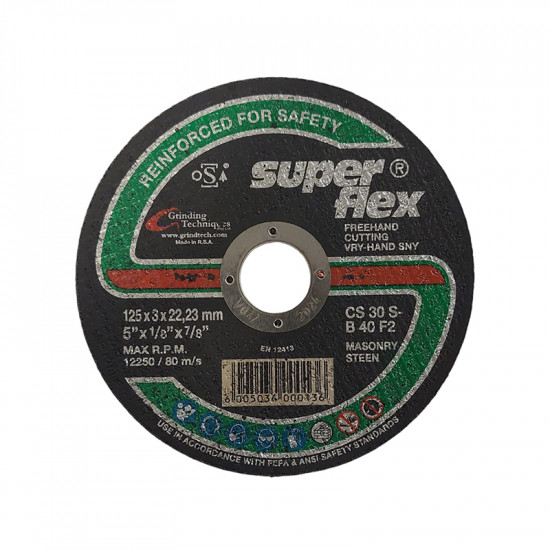Superflex Abrasive Stone Cutting Disc 125mm*3mm*22.2mm Superflex Abrasive Stone Cutting Disc 125mm*3mm*22.2mm