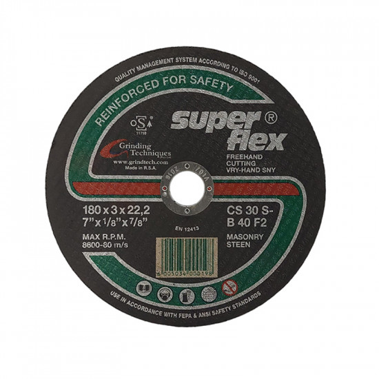 Superflex Abrasive Stone Cutting Disc 180mm*3mm*22.2mm