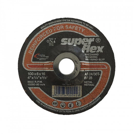 Superflex Abrasive Steel Grinding Disc 100mm*6mm*16mm Superflex Abrasive Steel Grinding Disc 100mm*6mm*16mm