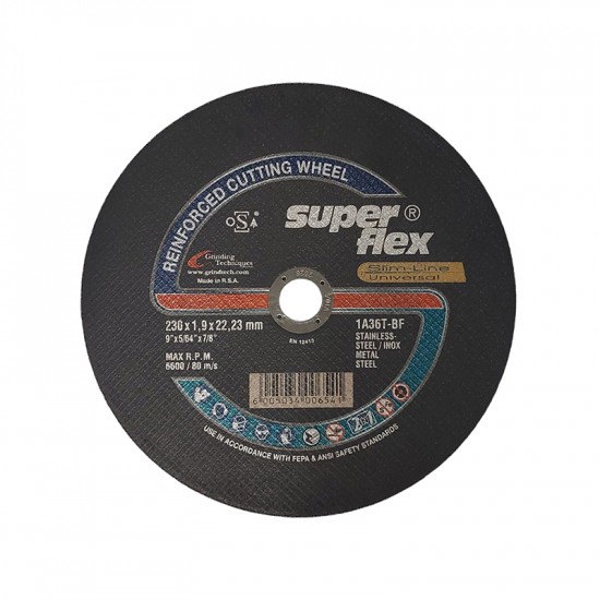 Superflex Abrasive Slimline Steel Cutting Disc 230x1.9x22.2mm Superflex Abrasive Slimline Steel Cutting Disc 230x1.9x22.2mm