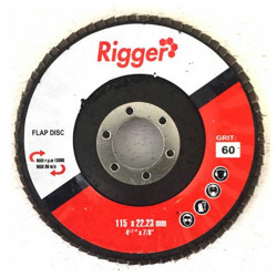 RIGGER Abrasive Diy Flap Disc 115mm X 22.23mm - 60 Grit