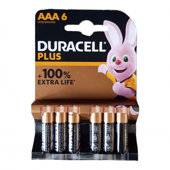 DURACELL Battery Plus Remote Aaa 6's 1.5v Duro60 DURACELL Battery Plus Remote Aaa 6's 1.5v Duro60