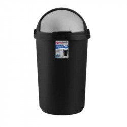 Big Jim Refuse Bin Flip Top 50lt Silver & Black