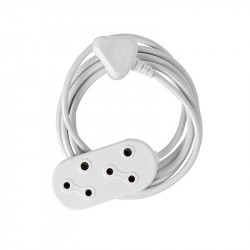 United Electrical Extension Cord White 5mtx10mp (2x3 Pin)