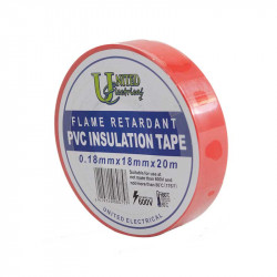 United Electrical Pvc Insulation Tape 0.18mm X 18mm X 20m - Red