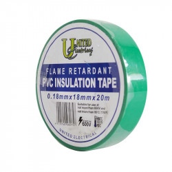 United Electrical Pvc Insulation Tape 0.18mm X 18mm X 20m - Green
