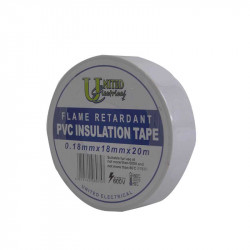 United Electrical Pvc Insulation Tape 0.18mm X 18mm X 20m - White