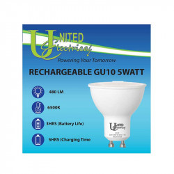 United Electrical 5 Watt Gu10 A65 Rechargeable Bulb Cool White