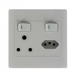 United Electrical Double Switch Socket With Euro Pvc 4x4
