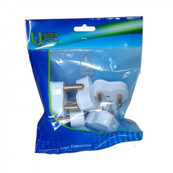 United Electricalhollow Plugtop Pin White (miit10) (5 Pack)