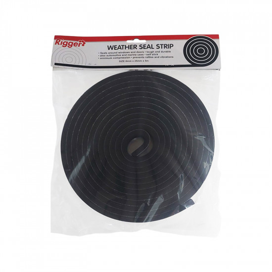 RIGGER Weather Seal 8mm*25mm*5mt Black Foam RIGGER Weather Seal 8mm*25mm*5mt Black Foam
