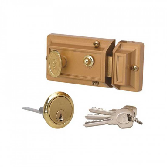 YALE Night Latch YALE Complete With Cylinder Blister YALE Night Latch YALE Complete With Cylinder Blister