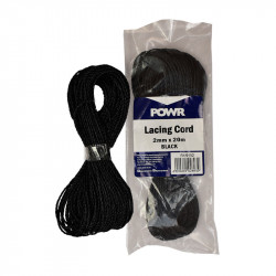 POWR Lacing Cord Black 2mm X 20m