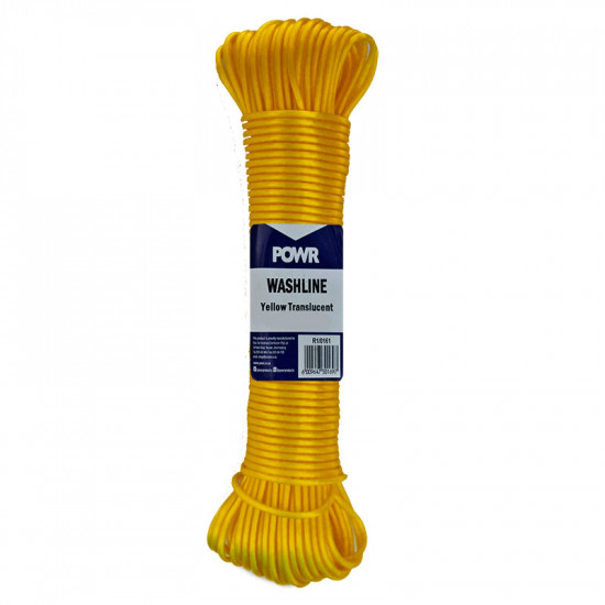 POWR Washline Yellow Translucent 3mm X 15m POWR Washline Yellow Translucent 3mm X 15m
