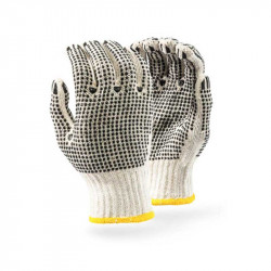Pioneer Safety Cotton Pvc Polka Double Sided Gloves Enhanced Grip