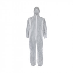 Overall Disposable Zip & Hood Non Woven White Xl A033