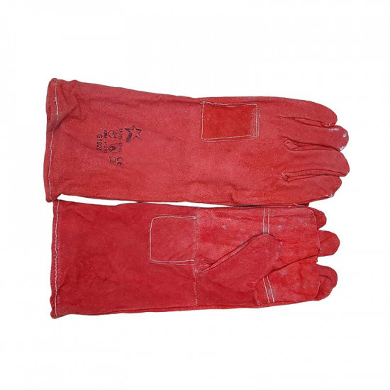 Pioneer Safety Chrome Leather Heat Resistant Gloves Red Elbow Length Pioneer Safety Chrome Leather Heat Resistant Gloves Red Elbow Length