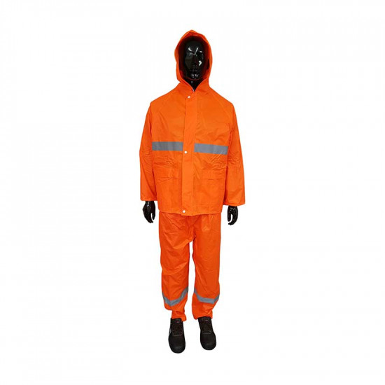 Pioneer Safety Rubberized High-visual Reflective Tape Orange Rain Suit 2pce - Xl Pioneer Safety Rubberized High-visual Reflective Tape Orange Rain Suit 2pce - Xl