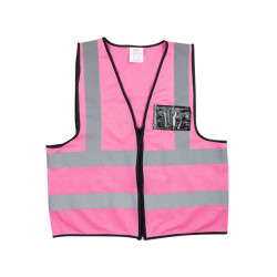 Pioneer Safety Vests Reflective Zip Id Pocket Pink - L