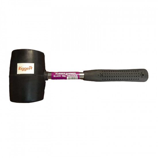 RIGGER Hammer Mallet Rubber Steel Shaft 450g Black RIGGER Hammer Mallet Rubber Steel Shaft 450g Black