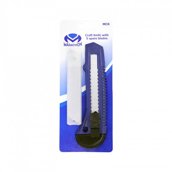 MARATHON Knife Snap Off 18mm + 5 Spare Blades Mck MARATHON Knife Snap Off 18mm + 5 Spare Blades Mck