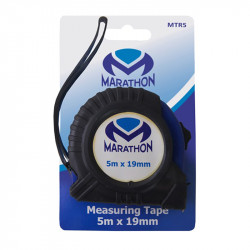 MARATHON Measuring Tape Rubberised 5m X 19mm Mtr