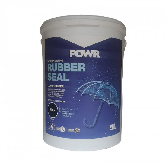Rubber Seal Waterproof Coating Black 5 Ltr Powr Rubber Seal Waterproof Coating Black 5 Ltr Powr