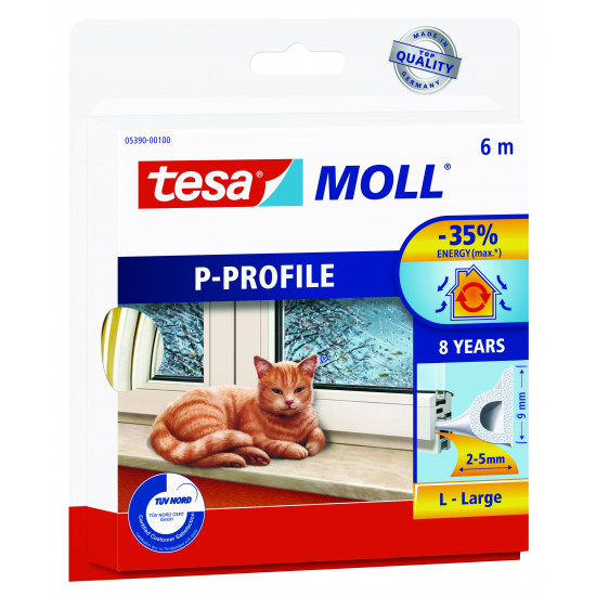 TESA Moll P-profile 6mx9mm White TESA Moll P-profile 6mx9mm White