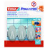 TESA Powerstrips Hooks Small Oval 3 Hooks/ 4 Strips Chrome Matt (ip 6)