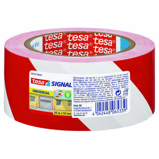 TESA Marking Tape Universal 66mx50mm Red-white (ip 6) TESA Marking Tape Universal 66mx50mm Red-white (ip 6)