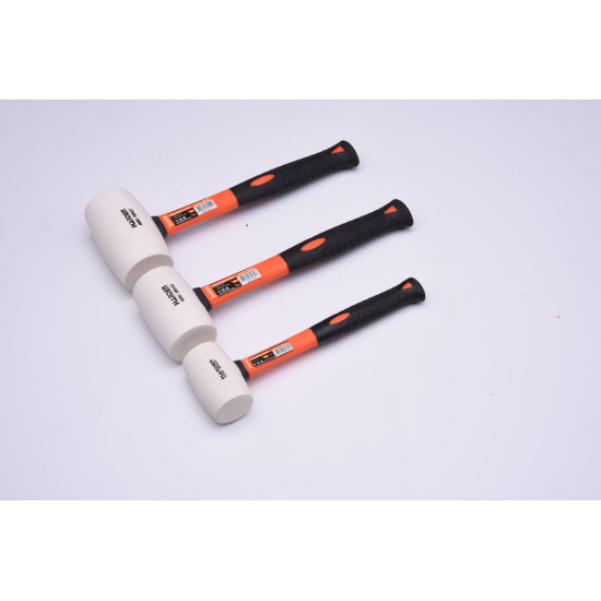 450g White Rubber Mallet With Fibreglass Handle 450g White Rubber Mallet With Fibreglass Handle
