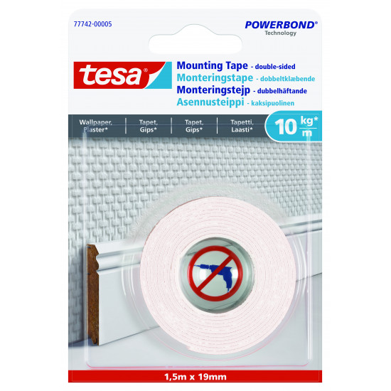 TESA Powerbond Wallpaper 1.5mx19mm (ip 10) TESA Powerbond Wallpaper 1.5mx19mm (ip 10)