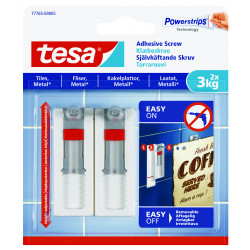 TESA Adhesive Screw Adjustable 3kg - Tiles 2 Hooks/ 3 Strips (ip 6)