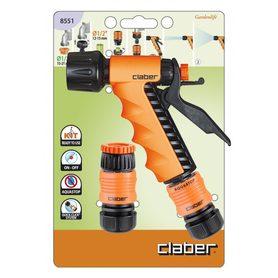 Set 5pce Ergo Spray Pistol With Tap Connector, 1/2 Inch Click Connectors Set 5pce Ergo Spray Pistol With Tap Connector, 1/2 Inch Click Connectors