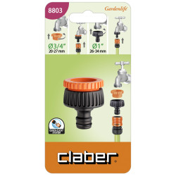Multi Thread 1 Inch & 3/4 Inch Tap To Click Connector (carded)