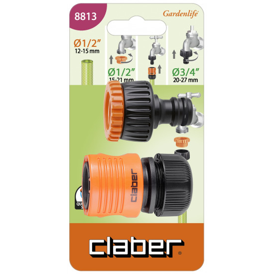 Set 3pce Tap Connector & 1/2 Inch Click Connector Set 3pce Tap Connector & 1/2 Inch Click Connector