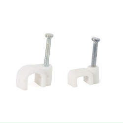 Cable Clip Flat White 8mm (100)
