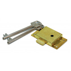 Cupboard Lock Brass Plated 64mm (1)