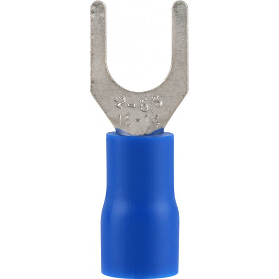 Pre-ins Spade Terminal Blue 4mm (25) Pre-ins Spade Terminal Blue 4mm (25)