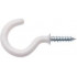 Cup Hook Round Pvc White 25mm (4)
