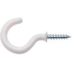 Cup Hook Round Pvc White 50mm (2)