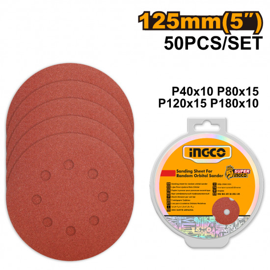 Sand Sheet Ran/orb, 50pc 125mm Sand Sheet Ran/orb, 50pc 125mm
