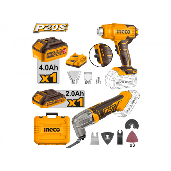 20v Ps+ C/l Heat Gun & Multi Tool Incl 20v Ps+ C/l Heat Gun & Multi Tool Incl