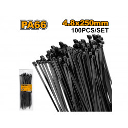 Cable Ties Blk 250x4.8mm 100pc
