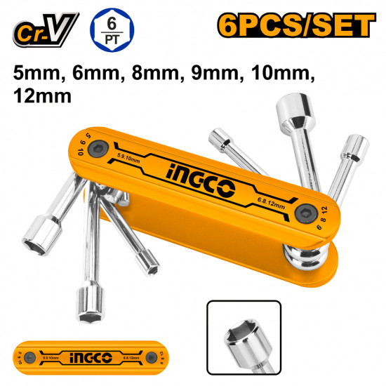 Nut Driver Folding Set 5-12mm 6pc