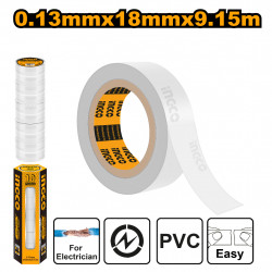 Tape Insul 9.15mx18x0.13mm Pvc Wht P/10